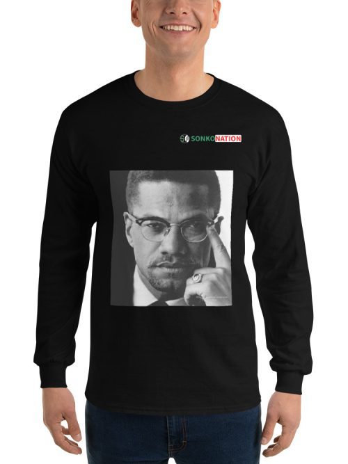T-shirt à manches longues pour homme "Malcolm X"
