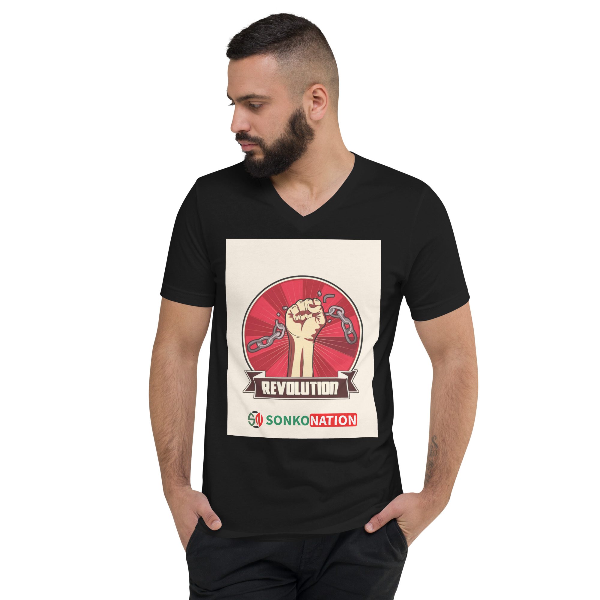 T-shirt Unisexe à Manches Courtes et Col V